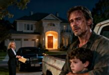 My dad slammed the mansion door and said, “You’re a disgrace—don’t come back.” That night, my son and I slept in my truck. A week later, a woman knocked on the window and said, “I work for a man you once saved.” I laughed bitterly. She leaned closer and whispered, “He’s dying. He’s a billionaire. And he asked for you by name.” That’s when I realized rock bottom wasn’t the end—it was the invitation.