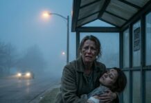 At 5 a.m., I got a call from my son-in-law: “Come pick up your daughter at the bus stop. We don’t want her anymore.” The words hit me like a freight train. My hands trembled as I drove through the foggy streets, heart hammering against my ribs. When I reached the bus stop, I saw her—a shadow of the vibrant girl she had once been. Emily, my daughter, was barely conscious, her face swollen and bruised, her clothes torn. Broken bones had left her slumped against the cold metal bench. She tried to speak but only managed a whisper, “Mom… my husband… his mother… they beat me.”