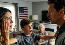 My husband slapped me in front of his mother, who just sat there with a smug smile — but our 10-year-old son jumped to his feet, and what he did next made them regret ever touching me. It was a moment they would never forget…