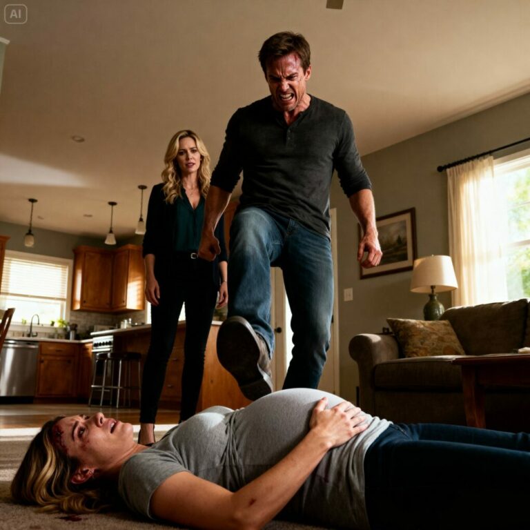 When my husband kicked my pregnant belly, I tasted blood and heard him hiss, “Lose it… then I’ll marry her.” Curled on the floor in pain, I grabbed my phone with shaking hands and made one call. When he heard who I’d contacted, his face drained of color. “No… not them,” he whispered. He thought I was powerless—but he had no idea what was coming next.