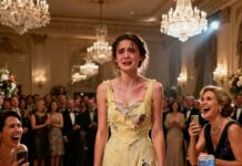 “Emma, stop it!” he whispered, looking away. But it was too late. Her hand yanked at my dress, tearing it apart, and everyone laughed. I felt the heat of humiliation rise. Then I heard it—a roar above us. The helicopter. My father’s arrival changed everything. And in that moment, I knew: love, respect, and justice were finally on my side.”