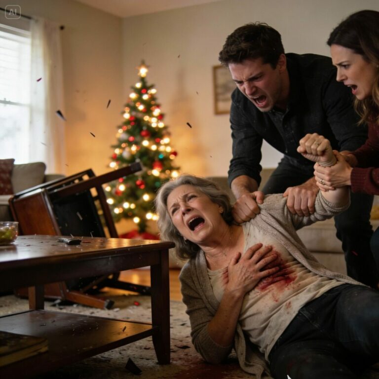 En la víspera de Navidad, confronté a la esposa de mi hijo por robarme dinero. En lugar de explicaciones, mi hijo y ella me agredieron, me dejaron herida y me dijeron: «Mantente alejada de nosotros». Dos días después, él me llamó: «Mamá… ¿pagaste la hipoteca?» Hice una pausa y respondí con cuatro palabras… que jamás olvidará.