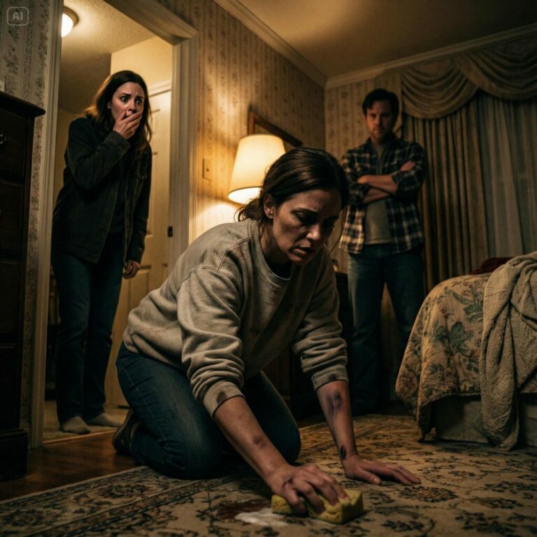 After living abroad for 15 years, I came back without telling anyone to surprise my twin sister. When I arrived, I found her in her own home on her knees, covered in bruises, working like a servant for her husband. What I did after that is something they will never forget.