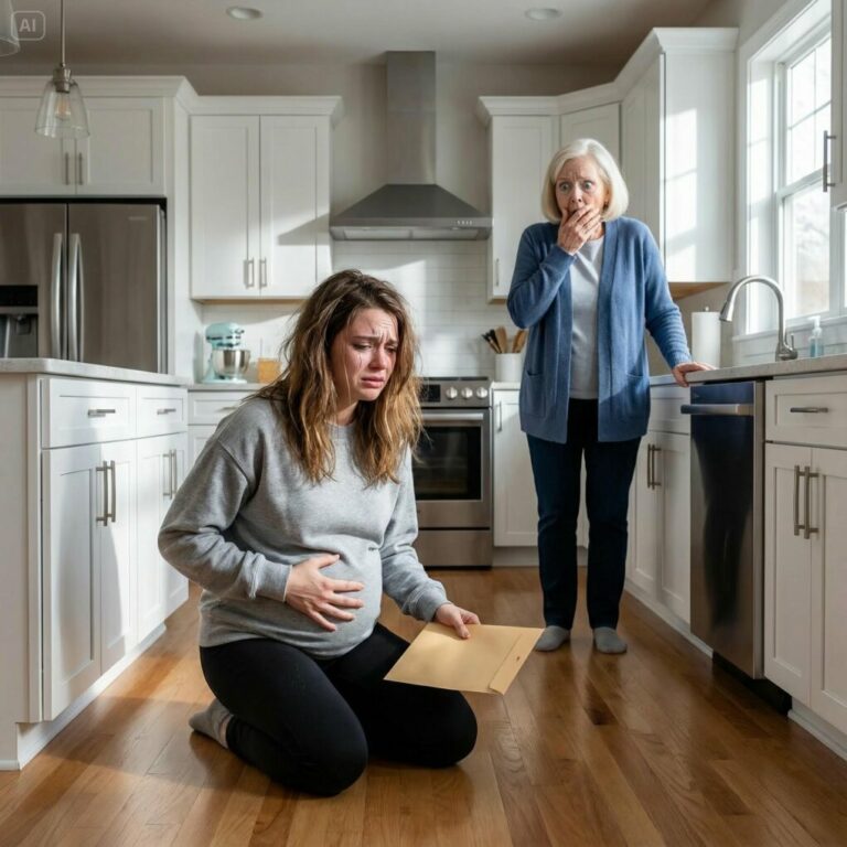 “You’ll never be part of this family! Your baby will d.i.e before birth I promise!” My mother-in-law h.i.t my stomach so I calmly handed her an envelope. When she looked inside, she passed out.