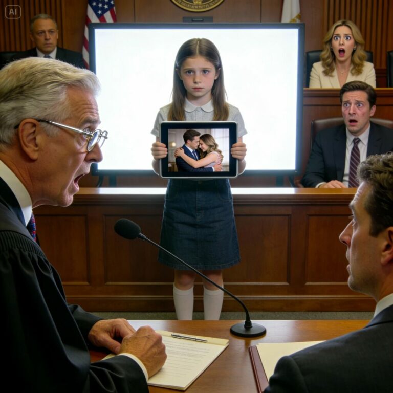 Mi esposo presenta la solicitud de divorcio, y mi hija de 10 años le pregunta al juez: «¿Puedo mostrarle algo que mamá no sabe, Su Señoría?» El juez asintió. Cuando el video empezó a reproducirse, toda la sala del tribunal quedó paralizada en un silencio absoluto.