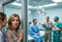 Corrí para ver a mi esposo en el quirófano. De repente, una enfermera me susurró: “¡Rápido, señora, escóndase y confíe en mí! ¡Es una trampa!”. Y diez minutos después… me quedé paralizada al verlo. Resulta que él…