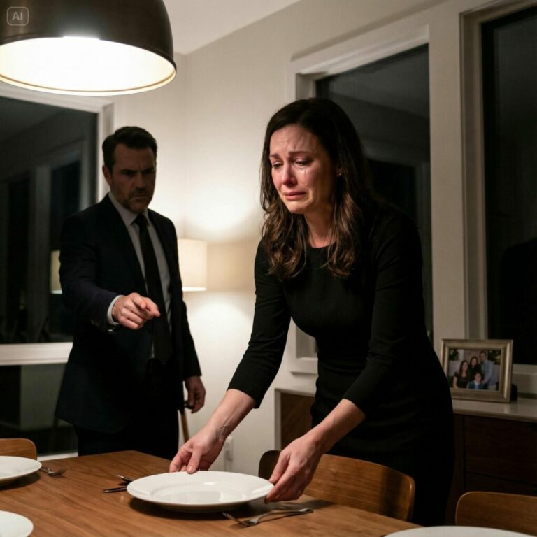 «¿Que tu madre murió? ¿Y qué? ¡Sirve a mis invitados!», se rió mi marido.  Serví la comida mientras las lágrimas corrían por mi rostro.  El jefe de mi esposo tomó mi mano y preguntó:  «¿Por qué estás llorando?»  Se lo conté.