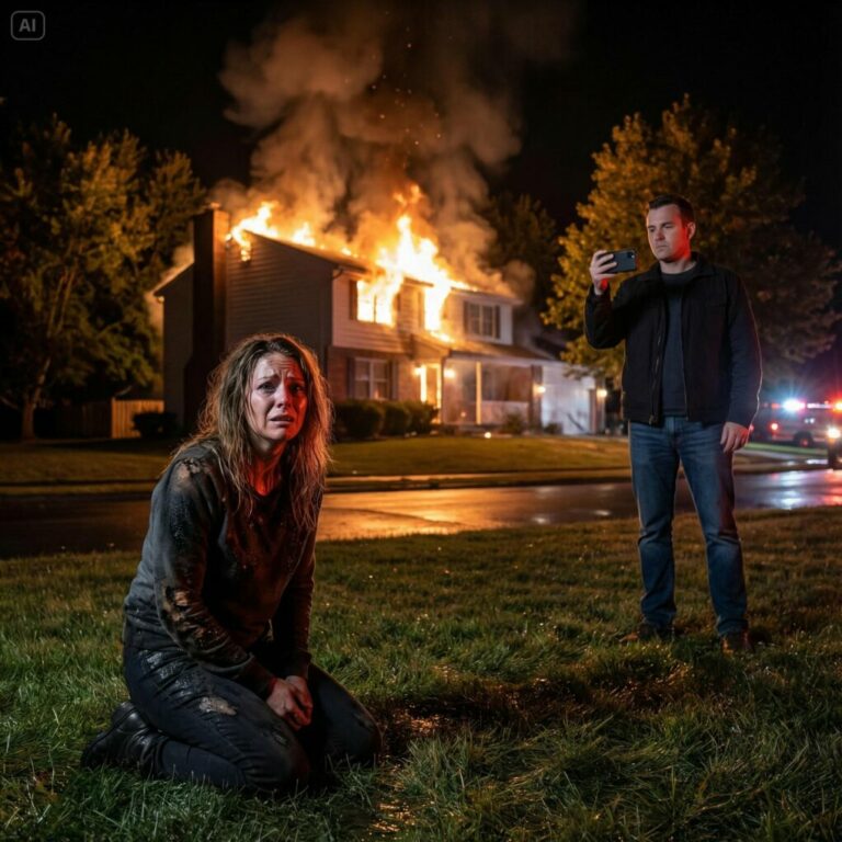 Me desperté en una casa envuelta por las llamas. ¡Todas las puertas estaban cerradas con llave! Desesperada, rompí una ventana y salté para ponerme a salvo. Pero el verdadero horror no era el incendio, sino ver a mi esposo de pie afuera, tranquilo y frío, grabando toda la tragedia con su teléfono. Él lo había planeado todo…
