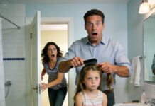 My husband was brushing our 8-year-old daughter’s hair when he suddenly froze. “Come here… now,” he whispered, his voice unsteady. As he parted her hair to check something on her scalp, all the color drained from his face.