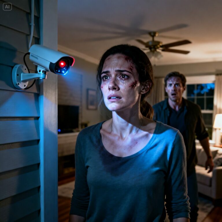 Aprendí a guardar silencio porque el silencio hacía que el dolor terminara más rápido. Cada noche, mi esposo levantaba la mano como si no fuera más que un hábito. “No lo hagas más difícil”, murmuraba, mientras yo clavaba la mirada en el suelo. Pero esa noche fue distinta. Cuando la pequeña luz roja parpadeó en la esquina, el corazón se me detuvo. Él se rió… hasta que susurré: “La cámara lo vio todo”. Lo que ocurrió después cambió mi vida para siempre.