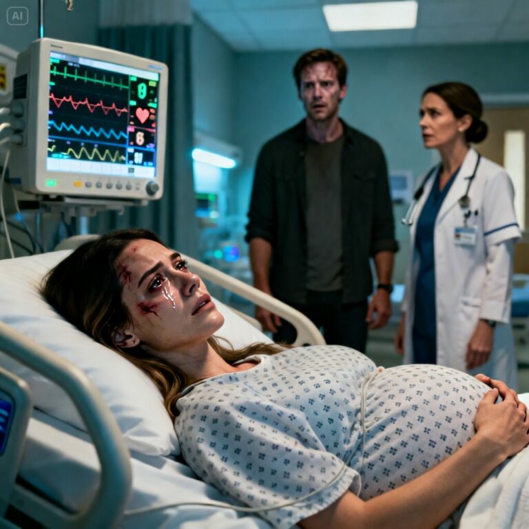 His mother yelled at me. Then my husband screamed “How dare you disrespect her!” and beat me while I was 6 months pregnant… I was rushed to the hospital, bleeding. But he froze when the nurse said…