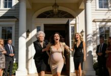 “Pack your things and get out!” Patricia screamed, while Melissa laughed and shoved me down the stairs. My hands shook, my heart raced. “I’m six months pregnant! How can you do this?” I cried. The neighbors were watching. I felt completely humiliated… until a mysterious call changed everything. What if the person I thought I knew wasn’t who they seemed? The revenge I never imagined was about to begin.