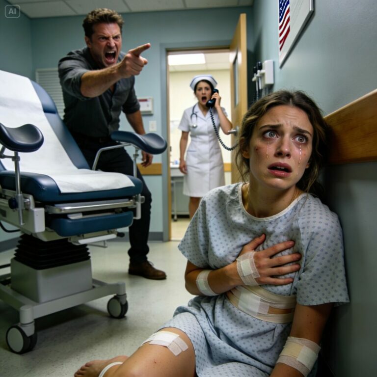 I was still shaking on the gynecologist’s chair when he burst in and shouted, “Choose how you pay… or get out.” “I said no,” I whispered. The slap came so fast I hit the floor, pain exploding in my ribs. He leaned over me and sneered, “You think you’re too good for it?” That was the moment I realized… this wasn’t going to stay hidden.