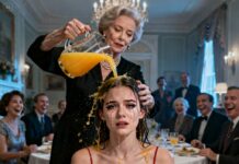 “They say humiliation breaks a woman,” I thought as cold orange juice dripped from my hair onto the marble floor. “Get out, you gold digger!” my mother-in-law screamed while my husband laughed beside his pregnant mistress. I sat there shaking, heart shattered, dignity gone. What none of them knew—what they would soon learn—was that I owned the empire about to destroy their entire world.