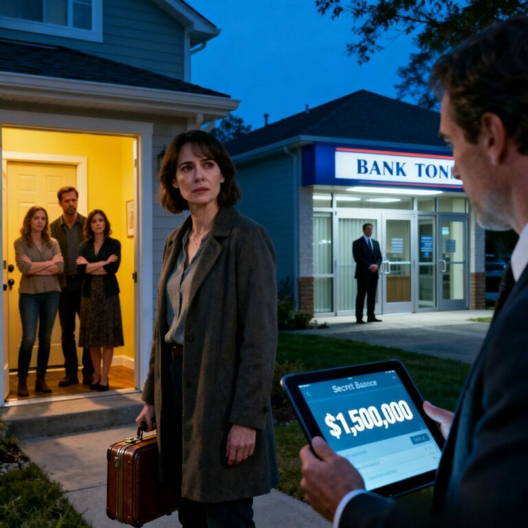 The night they threw me out, my sister-in-law smirked. “Good luck surviving with that suitcase,” she said.  I didn’t argue. I just smiled. Because three hours earlier, the bank manager had stared at the screen and whispered, “Ma’am… there’s $1.5 million here.”  When my husband called, panicking, I finally answered. “You should’ve checked the balance,” I said softly.  And that was the moment everything began to fall apart.