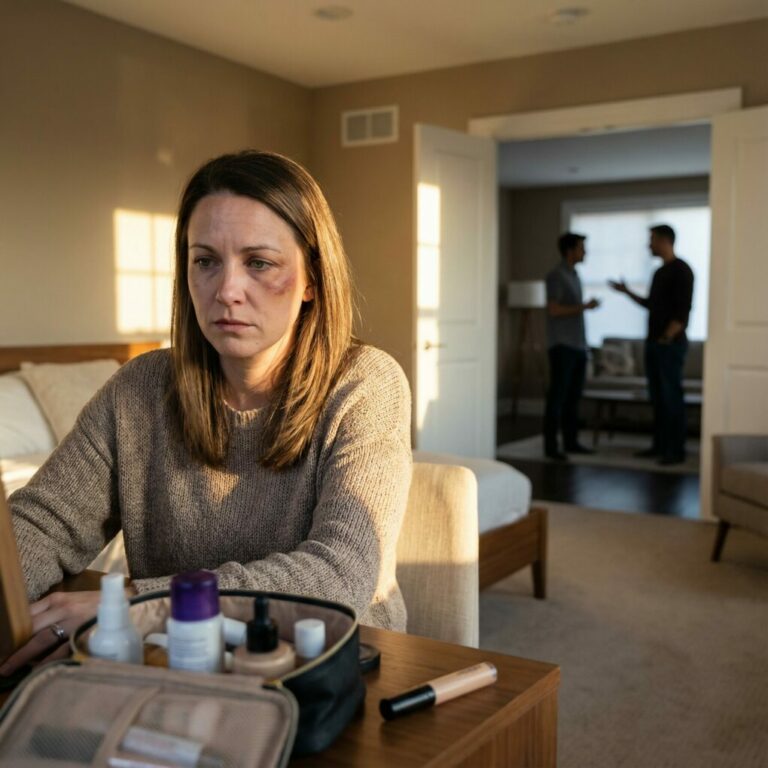 My husband hit me because I told him he often went out with his friends. Afterward, he calmly went to sleep. The next morning, he brought me some makeup and said, “My friends are coming over for lunch. Cover up these wounds and smile.”