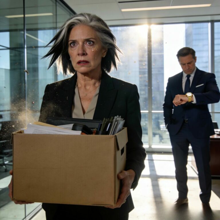 “Twenty years of sweat and loyalty vanished in a single, cold heartbeat. ‘You have 15 minutes to clear your desk,’ the CEO muttered, his eyes void of any humanity. No explanation. No ‘thank you.’ Just the deafening silence of betrayal. As I clutched my cardboard box, a jagged spark ignited within my shattered heart. They thought they were throwing me away like trash, but they actually just handed me the match to burn their kingdom down. The game hasn’t ended; it’s just changed.”