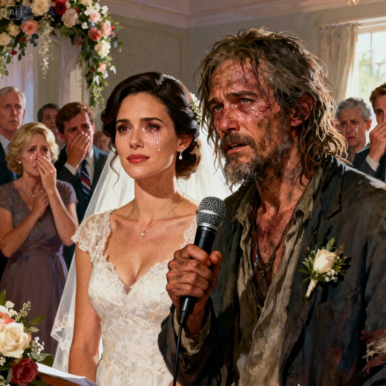 I married a homeless man everyone mocked and laughed at during the entire wedding… but when he took the microphone and spoke, he revealed a truth that no one could have expected and left the whole room in tears and sh0ck…