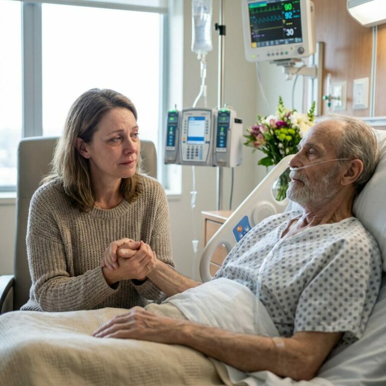 Mientras yo estaba en el hospital con mi esposo moribundo, mi hija hipotecó mi casa para financiar el nuevo negocio de su marido. Cuando regresé, ella dijo: “Él lo necesitaba más que tú.” Yo tomé mi bolso y respondí: “Entonces no te quejes de lo que pase después…”