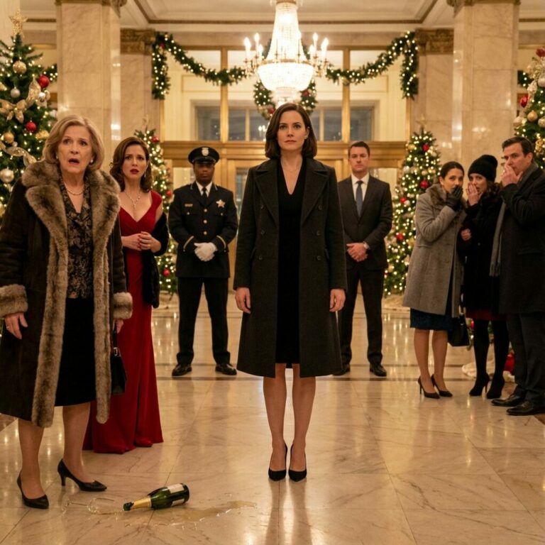 At thirty-seven, I walked into the Grand Westbrook Hotel in downtown Chicago wearing a simple black dress and a wool coat I’d owned for years. The marble lobby glowed beneath crystal chandeliers, and a towering Christmas tree stood in the center, flawless and expensive. I already knew what my mother would say. She always did. To her, I was “the poor one,” the family’s quiet embarrassment who never quite fit the picture.