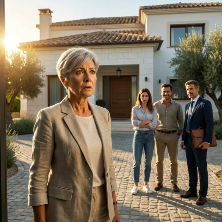 La mañana siguiente a firmar la compra de mi casa de 800.000 euros, el timbre sonó poco después del amanecer. Por un segundo ingenuo pensé que mis hijos habían venido a decir: “Mamá, estamos orgullosos de ti.” Me había mudado a un tranquilo cul-de-sac a las afueras de Valencia, a una casa moderna de piedra blanca que compré después de treinta años dirigiendo mi propia empresa de logística. Era la recompensa por décadas de jornadas interminables y fiestas familiares perdidas.