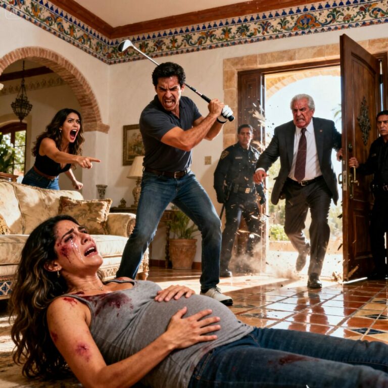 Mientras mi esposo me golpeaba con un palo de golf, oí a su amante gritar: “¡Mátalo! ¡No es tu hijo!”. Sentí que mi mundo se derrumbaba… hasta que la puerta se abrió de golpe. Mi padre, el despiadado director ejecutivo, rugió: “Hoy pagarás por lo que hiciste”. Y en ese momento, supe… que la verdadera tormenta apenas comenzaba.