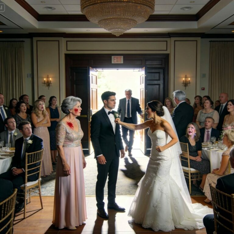 At my son’s wedding, my daughter-in-law demanded my apartment keys in front of 130 guests. When I refused, she slapped me so hard. I left and made a phone call. 30 minutes later, a man appeared at the door of the hall, and when they saw who it was, they began to cry…