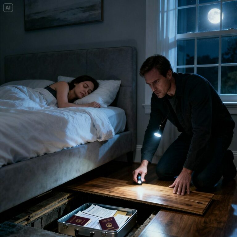 Sospechaba que mi esposo había puesto pastillas para dormir en mi té. Esa noche, cuando se fue, las vertí en el fregadero y fingí quedarme dormida. Pero lo que vi después me dejó completamente desconcertada…