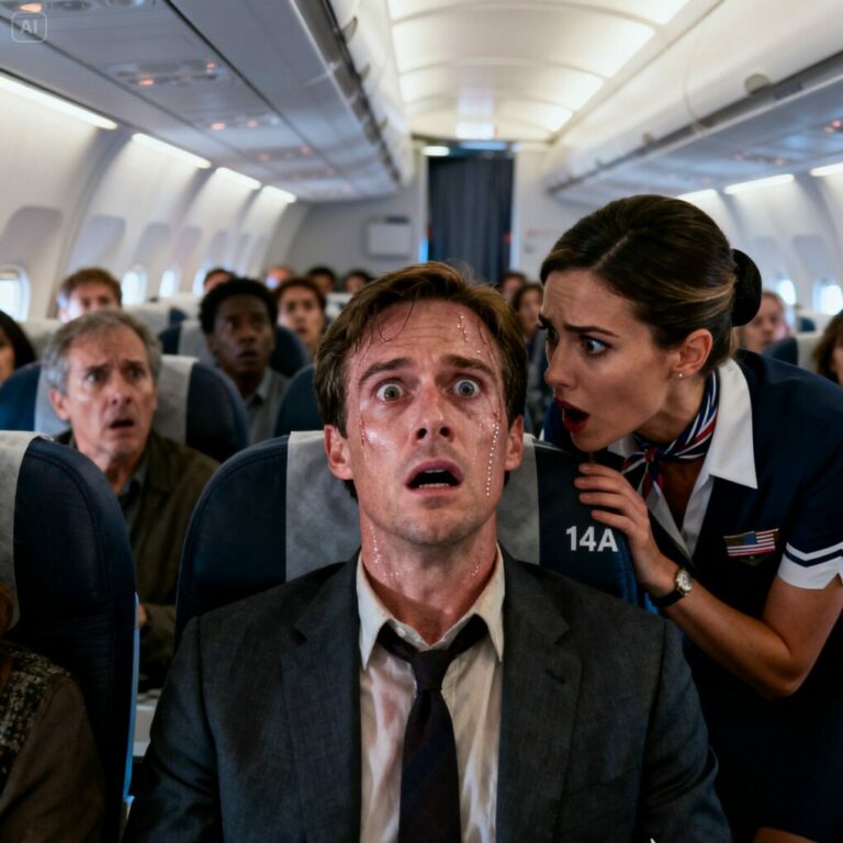 As I stepped onto the plane, the flight attendant leaned in and whispered, “Pretend you’re sick and get off the aircraft. Now.” I almost laughed, thinking it was some strange joke. But minutes later she returned, eyes wide with terror. “Please… I’m begging you. Leave.” My heartbeat spiked as passengers settled into their seats. Twenty minutes later, I finally understood why she was desperate—too late to turn back…