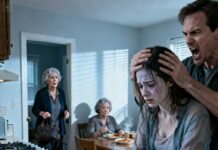 I visited my daughter without notice and was stunned! Her mother-in-law and husband were sitting and eating while she was washing dishes, shivering from the cold. Her husband snatched the plate from his mother’s hands and yelled, “Stop washing dishes, bring more food!” I quietly made a phone call. Five minutes later, everything had changed and…”