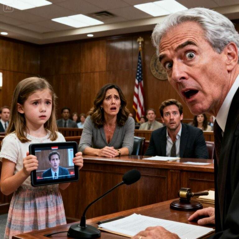 My husband files for divorce, and my 7-year-old daughter asks the judge: “May I show you something that Mom doesn’t know about, Your Honor?” The judge nodded. When the video started, the entire courtroom froze in silence.