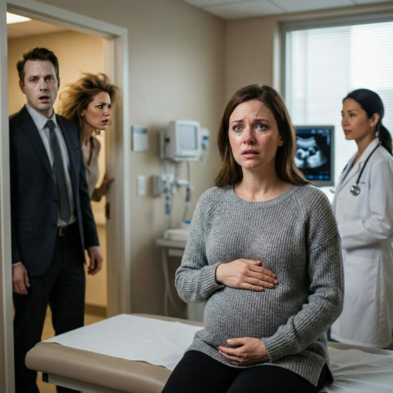 Mi suegra me echó de la casa acusándome de ser “estéril”, y mi marido, sin decir una palabra de más, me lanzó un cheque de cinco millones de dólares como si fuera una compensación por todo nuestro matrimonio. Semanas después, cuando llevó a su amante a una consulta prenatal y se cruzó conmigo en la clínica, su rostro se quedó completamente pálido al escuchar al médico decirme: “Felicidades, señora… espera gemelos.”