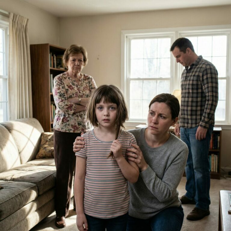 Mi suegra le rapó el cabello, que le llegaba hasta la cintura, a mi hija de ocho años mientras nosotros estábamos trabajando, para “enseñarle humildad”. Mi hija se quedó en silencio. Yo no discutí. Presenté una sola denuncia… y el juez obligó a mi esposo a elegir.