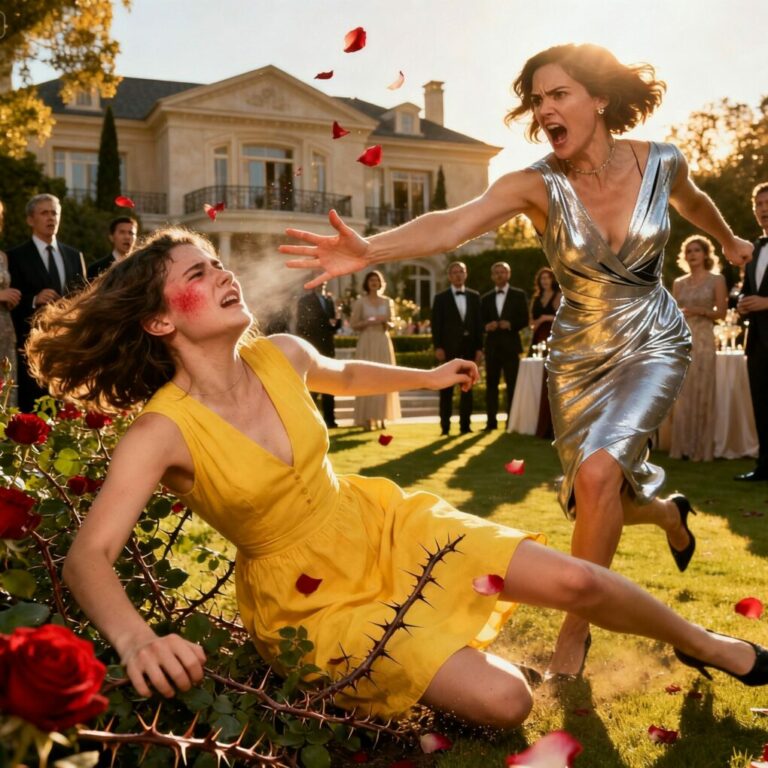 I froze as whispers rippled through the garden. “She’s been chasing him for months!” someone murmured. Catherine’s eyes locked on me, fury blazing. “Do you think you can just steal my fiancé?” she spat. My pulse raced, my face burned—not from guilt, but from disbelief. And then her hand struck me. The slap echoed across the roses, stopping every conversation. I never imagined one misunderstanding could reveal secrets that would shake our lives to the core.