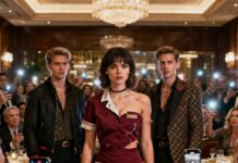 “Serve us, little waitress,” he sneered, tugging at my uniform. My shoulder ripped, and every eye in the restaurant was on me. I swallowed my fear and whispered, “You have no idea who I really am.” Phones flashed, laughter froze, and I saw the moment everything was about to change. If you think this ends here… you’re wrong. Wait until they learn the price of disrespect.”