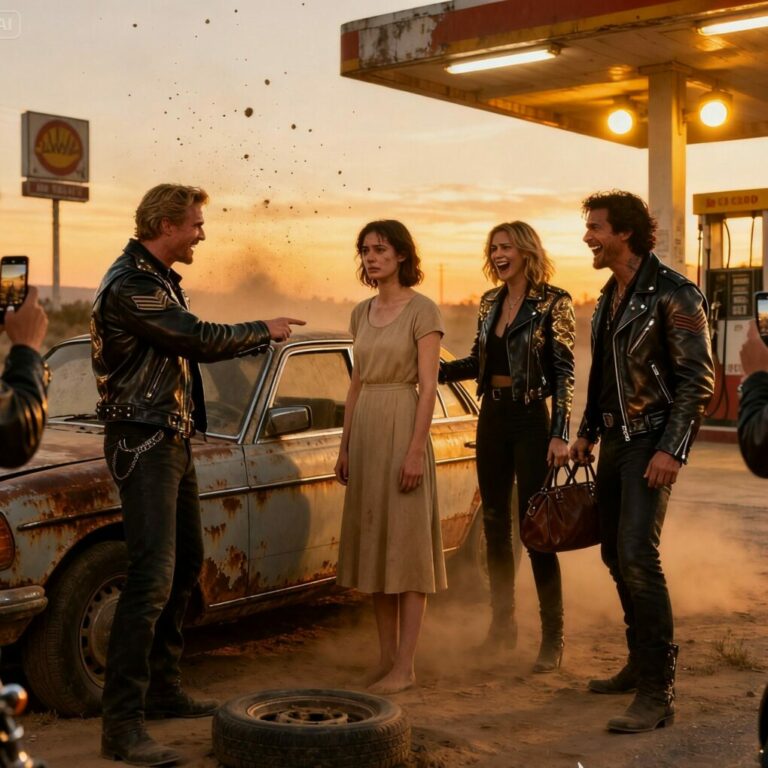 “I begged them to stop. She smiled and replied, ‘Look around. No one’s coming to save you.’ Phones were raised. Laughter echoed. Then someone said my name out loud—my real name. The woman froze. And seconds later, a silver car pulled in, quiet but terrifying. I didn’t turn around. I already knew whose voice would break the silence.”