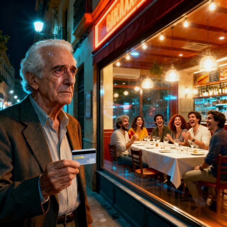 “—Papá, ¿me prestas tu tarjeta? Es para una cena familiar”, dijo mi hijo sin mirarme a los ojos. Acepté. Sin preguntas. Horas después, vi las fotos: risas, brindis, todos… menos yo. Nadie me llamó. Nadie explicó nada. Me quedé en silencio, con la tarjeta aún caliente en la mano y una humillación que no cabía en el pecho. Lo que ocurrió al día siguiente hizo que mi hijo entendiera, por primera vez, el precio del desprecio.