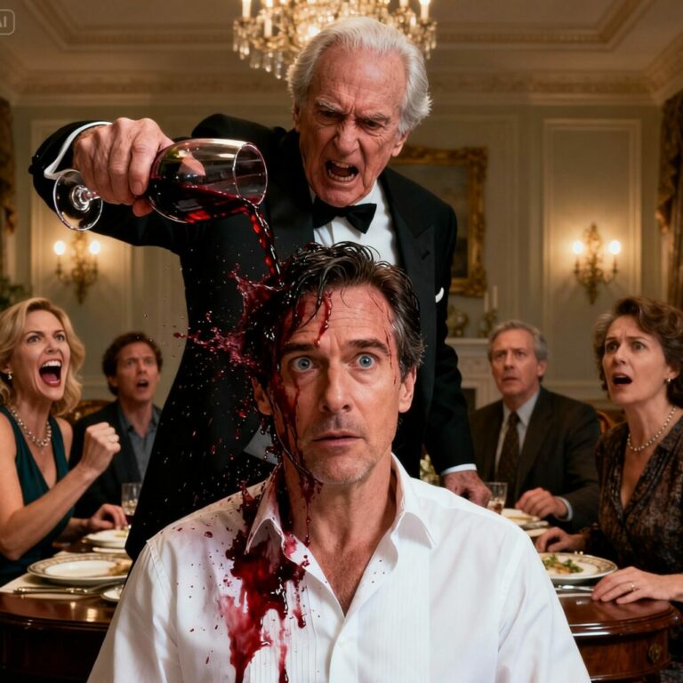 The wine was still dripping from my hair when my father-in-law laughed and said, “You should be grateful we even let you sit at this table.” Everyone laughed. My wife didn’t say a word. That silence hurt more than the wine. That’s when I pulled out my phone and made the call that would ruin them all. They thought this was my breaking point. They had no idea it was theirs.