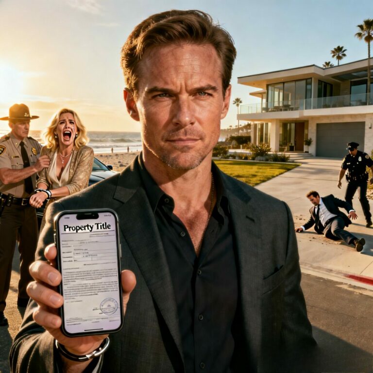 “My phone buzzed with a text from my brother: ‘Thanks for the $2 million beach house! Enjoy your trip!’ I froze. That house wasn’t his to sell—it was mine. When I finally landed, I didn’t call him; I called the Sheriff. As the handcuffs clicked on my sister’s wrists, she screamed, ‘You can’t do this, we’re family!’ I just smiled and whispered, ‘Family doesn’t forge signatures. Have fun in a cell.’ But that was only the beginning of my plan…”