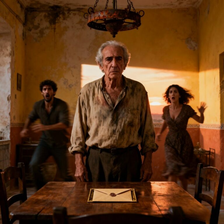 No debía haber salido del pasillo. Pero me quedé quieto cuando escuché a mi hijo decir: —“Yo digo que no llega a Navidad.” Su mujer se rió y respondió: —“Apostemos entonces.” Era mi cumpleaños. Yo estaba vivo. Y hablaban de mi muerte como si fuera un partido de fútbol. No dije nada. Sonreí en la mesa. Y esa noche decidí que el silencio también puede ser una forma de venganza. ¿Alguna vez has callado algo que te quemaba por dentro?