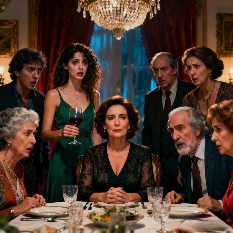 Cuando mi nuera levantó su copa y dijo riéndose: “Esta es mi suegra, vaga y rellenita”, sentí cómo la mesa entera se inclinaba contra mí. Las risas explotaron. Yo no dije nada. Entonces una madrina dejó el vaso, me miró fijo y respondió: “Lucy, ella es la CEO de la empresa donde trabajamos.” Mi hijo escupió el vino. Y yo entendí que el silencio también puede destruir.