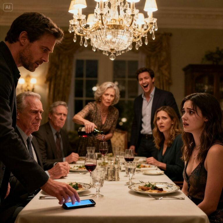 “Sit down, you’re embarrassing us,” my father-in-law snapped. I looked around the table—smirks, silence, satisfaction. Eight years of it. “No,” I said quietly. “What’s embarrassing is letting a stranger insult my parents while you pretend it’s polite conversation.” My wife wouldn’t meet my eyes. That’s when I knew this dinner wasn’t just ending a night. It was ending a marriage.