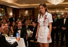 “I want her fired. Now.” Those words echoed through the restaurant as my manager nodded without even looking at me. Wine soaked my uniform, money lay at my feet, and a phone camera was inches from my face. They thought this was my lowest moment. They didn’t know my last name yet. And they definitely didn’t know what was about to happen next.