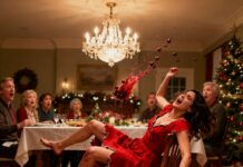 “The sound of my body hitting the floor… I thought that was rock bottom. But then I looked up. Twenty-three people, staring, silent. Not a single hand reached for me. My own mother didn’t move. I whispered, ‘Am I invisible?’ And then I saw it—his unlocked phone, lying there, glowing. That push… that one cruel push… was about to destroy him. If only he knew I’d been waiting for this moment for years.”