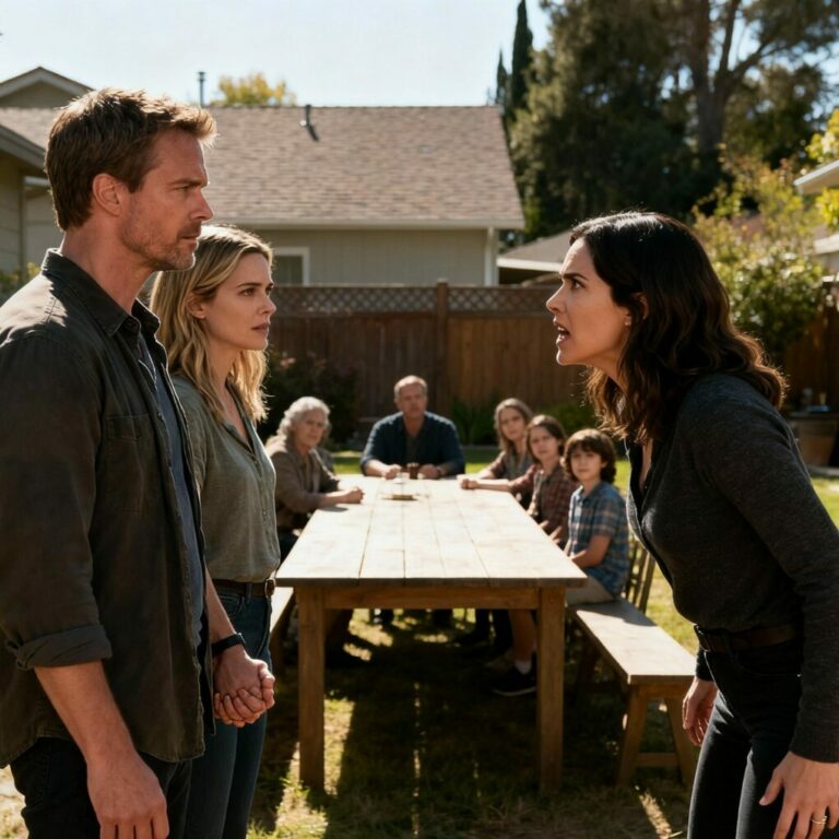 I froze as my cousin-in-law leaned in, her hand brushing Daniel’s arm. “Stephanie… don’t you think he deserves someone ambitious? Someone who can keep up with him?” Her voice was syrupy, venomous. I felt my blood boil, but Daniel just smiled faintly and whispered to me, “Watch this.” Seconds later, two sleek black cars rolled into the driveway, and the men who stepped out carried more than just briefcases—they carried the truth. What she didn’t know was about to humiliate her completely.