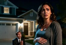 I was eight months pregnant when his secretary smirked at me and said, “Look at her… who would even want her now?” He laughed. My husband laughed. That night, I packed nothing but my dignity and vanished. A week later, my phone rang nonstop. His voice was shaking. “Please… come back.” But I was already gone—and this was only the beginning