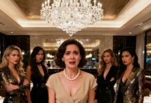 “I can’t believe they just said that… to me!” I whispered, my hands shaking. Five women, dressed like they stepped out of a magazine, stared down at me with pure contempt. “You embarrass William. You don’t belong here,” one hissed. I wanted to disappear. My heart raced, tears burned my eyes, and I wondered… is this really who I am? Little did I know, the quiet man I married was about to change everything.