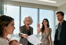 Blood dripped from my IV as I clutched Leo. My mother-in-law slammed divorce papers on the bed. “Sign it, Vanessa. You don’t deserve him,” she spat. Jessica held up my wedding ring, smirking. Daniel… he just stared at the floor. I looked at my son and whispered, “You want me to sign? Fine. But first, let them feel what they’ve never seen coming.” And with that, I picked up my phone, ready to destroy the family that tried to ruin me.