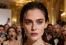 I stood frozen as the water dripped from my hair and soaked my dress. Vivian smiled and said loudly, “Now you know your place.” The room laughed. My hands were shaking—but not from fear. Then I heard a calm voice behind me say, “Step away from my wife.” In that moment, everything changed, and she realized she had just humiliated the wrong woman.