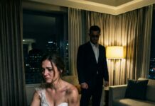 On our wedding night, she pulled away and whispered, “Please… don’t touch me.” My heart shattered—until I saw the bruises blooming across her skin. “Who did this to you?” I asked, my voice breaking. She trembled. “My stepfather.” Rage flooded me as I took her hands. “You’re safe now. I swear—I’ll protect you.” But the truth she hadn’t told me yet would change everything.